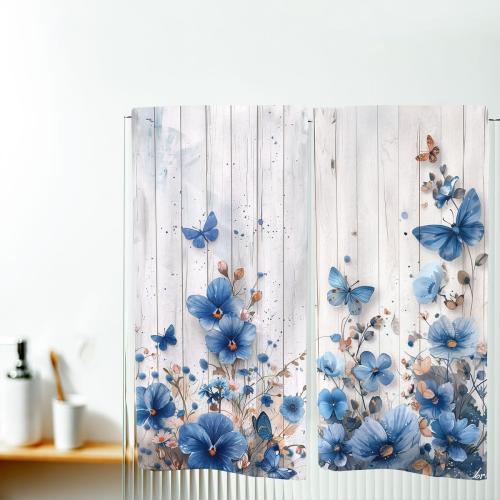 Vintage Blue Flowers Bath Hand Towels Absorbent Butterfly Daisy Decorative Hand Towels for Bathroom Kitchen Home Spa Hotel Yoga,Bathroom Decor Accessories Gifts for Women Man 14x28