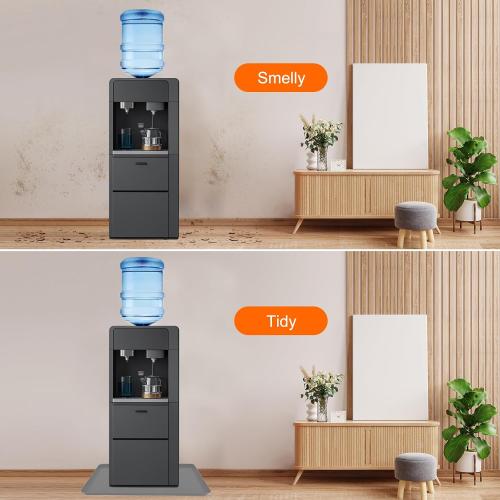Water Cooler Mat, 24x16x0.8 Inch Non-Slip Thick Under Water Dispenser Silicone Mat With Raised Edges, Leak-Proof Air Conditioner Drip Pan For Carpet Floor Protection, Grey