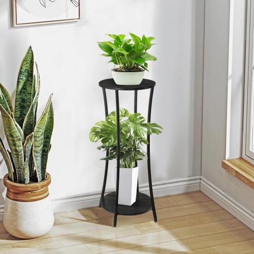 YINMIT Plant Stand Indoor,Round Potted Holder Rack,Flower Pot Stand Shelf,Round Supports Rack,Corner Plant Shelf for Balcony Garden Patio Living Room,Black