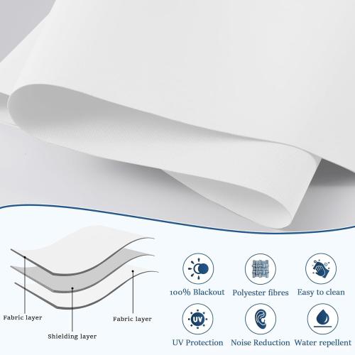 Grandekor Motorized Roller Shade with Remote Control,Motorized Blinds 100% Blackout Electric Shades, Cordless Window Blinds Shades for Bedroom Living Room Office,White,W35 xH72