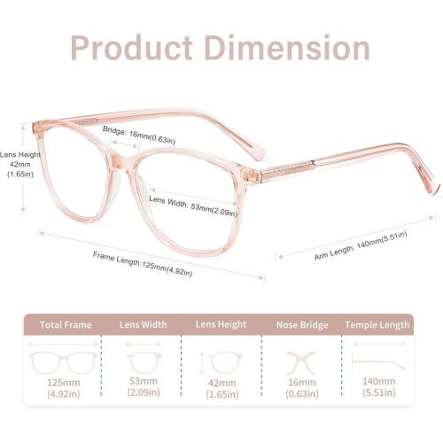 Madison Avenue Square Vintage TR90 Blue Light Blocking Reading Glasses for Women, Computer Readers Eyeglasses