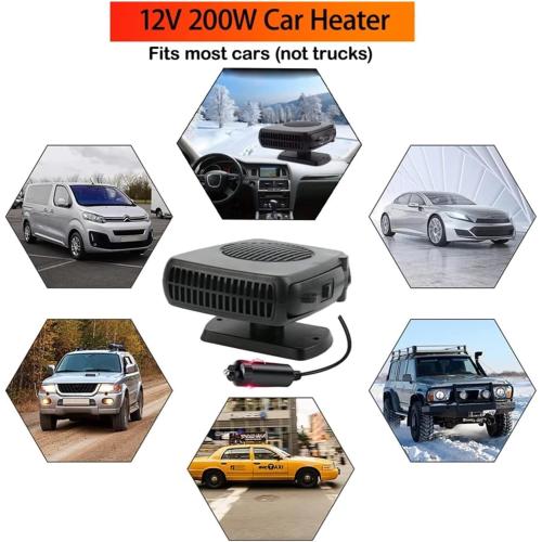 200W Car Heater Windshield 360 Degree Rotationdc Electrically Air Fan ABS Plug Portable Auto Electric