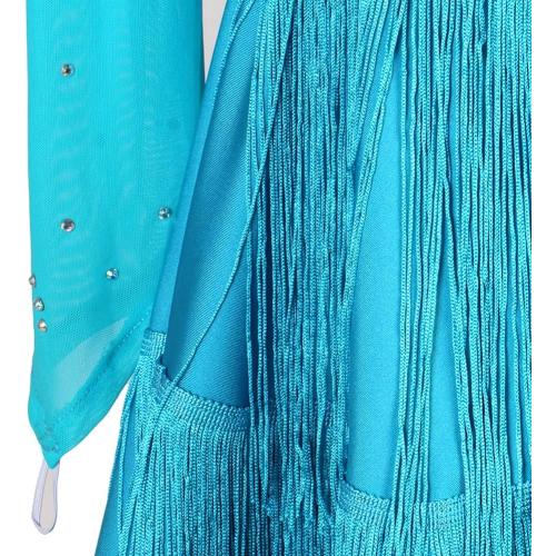 Danceand seay ...size L Women's Ballroom Tassel Latin Tango Salsa Dance Skirt Modern Waltz Cha Cha Rumba Dance Competition Costumes