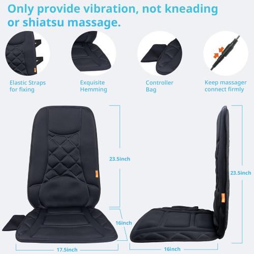 10 Vibration Motors, Massage Seat Cushion with Heat,Back Massager for Chair Back Massager Heated Seat Cover Massage Chair Pad for Pain Relief Home Office Use