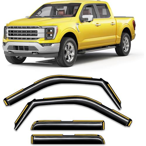 in-Channel Window Visors Rain Guards for Ford F150 2021-2026 SuperCrew | Goholy,PC,Extra Durable,in-Channel,Window Vent,Wind Shades,Side Window Visors,Vent Visor, Window Deflectors,Truck Accessories