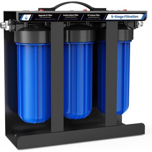 RV Water Filter System,5-Stage Water Filtration for Rvs and Campers, 0.01 Micron Filters Out Sediments, Chlorine, Vocs, Heavy Metals, Odors for Travel Trailers, Boats, 1 Inlet/Outlet