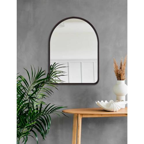 Arched Mirrors for Wall 20x16 Black Rustic Wood Framed Vintage Mirror Decorative Farmhouse Living Room Bedroom Bathroom Hanging Mirror Wall Decor Large