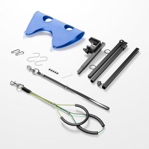 Foldable Dog Grooming Arm with Clamp: Adjustable Height 26-40, Dog Grooming Table Arm with Hammock and No-Sit Holder, Grooming Restraint for Small Medium Dogs at Home or Salon