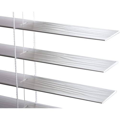 LOTUS & WINDOWARE 2 Faux Wood Blind, 59 W x 72 H, White Wood Grain Textured Finish