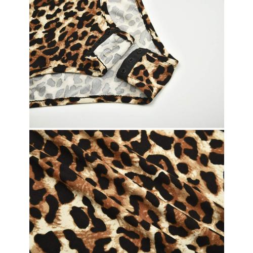 Size S Queen Women's Sexy Bodysuit Leopard Snake Skin Leotard Tank Top Sleeveless Scoop Neck Bodycon Jumpsuit Onesie Romper