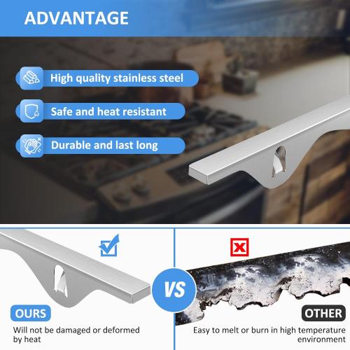 Tonhui Stainless Steel Stove Gap Covers, Kitchen Stove Counter Gap Filler, Stove Guard Counter Gap Cover Length 25.4 Heat Resistant for Years of Use - 2 PCS (Left and Right)