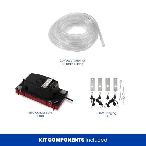 AprilAire E070 Crawl Space Dehumidifier for Basement & Crawlspace – 70-Pint High-Capacity Commercial Dehumidifier for Homes Up to 2,200 Sq. Ft. with Pump, Drain Hose, & Hanging Kit for DIY Install