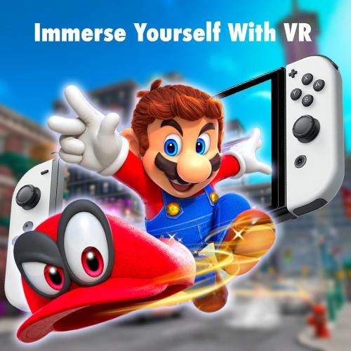Orzly VR Headset Designed for Nintendo Switch & Switch OLED Console with Adjustable Lens for a Virtual Reality Gaming Experience and for Labo VR - Colour Pop - Gift Boxed Edition Tanami