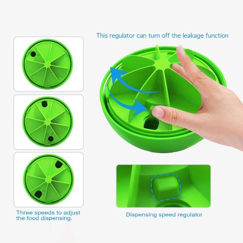 Green Dog Treat Ball, Dog Food Puzzle Slow Feeder Interactive Squeaky Mental Stimulation Toys, Dog& Cat Treat Dispenser Puzzle Toys Active Rolling Balls for Medium/Large Dog Breeds