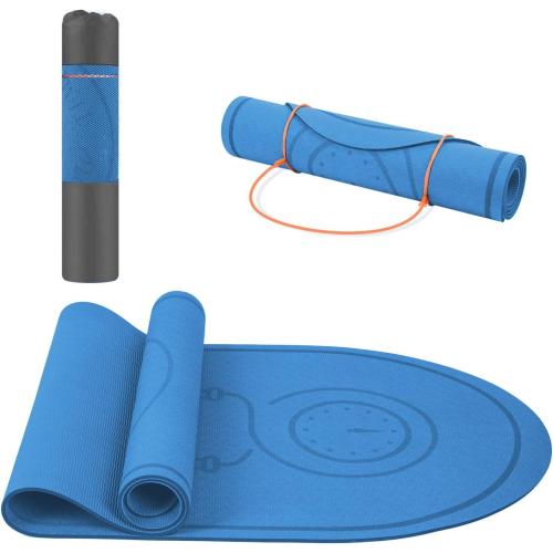 Blue Jump Rope Mat 71/63x24 Larger Non-Slip Indoor Outdoor Exercise Fitness Mat, High-Density Workout Shock Absorption for Home Gym Flooring Concrete Jumping Rope