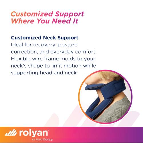 Rolyan Adjustable Frame Cervical Collar, Size Medium, Soft Neck Brace Fits Neck Circumferences 14 - 16, Wire Frame, Bendable Collar Stabilizes Neck After Head and Neck Injuries