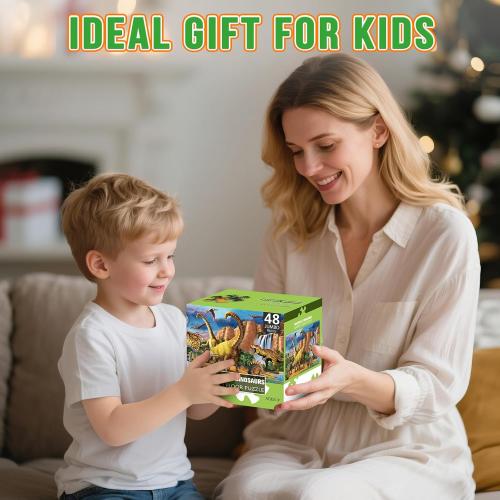 Jumbo Floor Puzzle for Kids,48 Piece Waterfall Dinosaur Large Jigsaw Puzzles, Fun Preschool Educational Toy for Toddlers Ages 3-5,Easter Gift for Boy Girl Ages 4-8