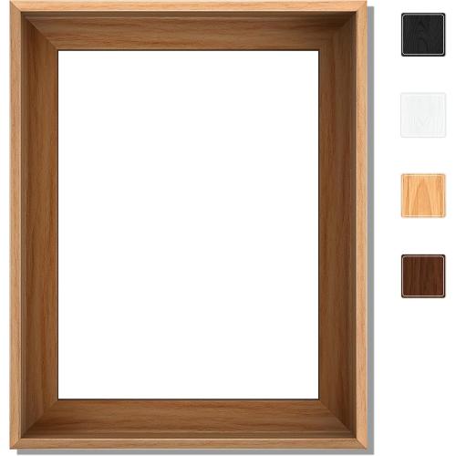 Canvas Floater Frame for Finished Canvas Art, 1.25 Deep Floating Shadow Gap Design, Modern Wall Decor for Home & Office, Gallery Style Display, Hardware Included (Light Brown, 20x30)
