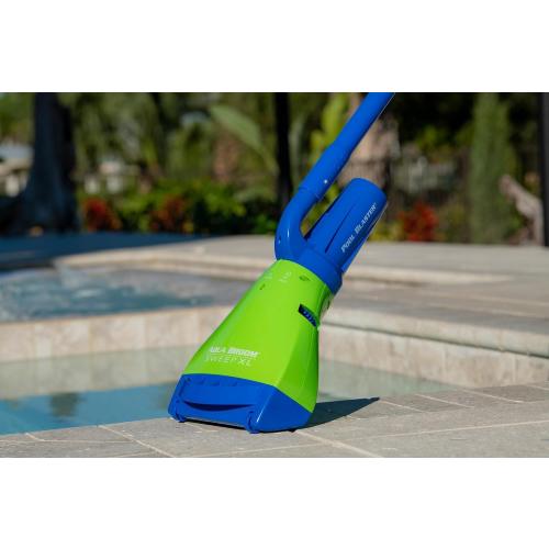 POOL BLASTER Aqua Broom Sweep XL Cordless Rechargeable Pool Vacuum for Hot Tub, Spa & Spot Cleaning in Above Ground & Inground Pools, 40 Min Run Time, Pole Set, Battery-Powered Hot Tub Vacuum Spa Vac