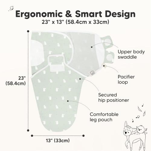 KeaBabies 3-Pack Organic Baby Swaddle Sleep Sacks - Swaddles for Newborns, Infant 3-6 Months, Baby Girls, Boys, Soft & Snug Newborn Sleep Sack, Nursery Swaddling Blankets (Bunnies, L)