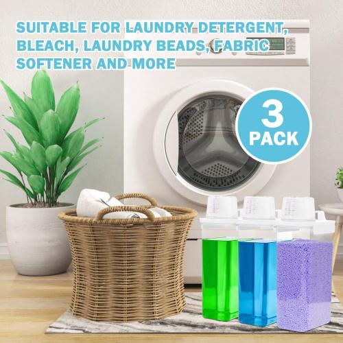 Laundry Detergent Dispenser 3 Pack Laundry Soap Dispensers 78 oz Liquid Detergent Dispenser for Room Organization with 6 Removable Labels for Softener Bleach Powder Soda etc