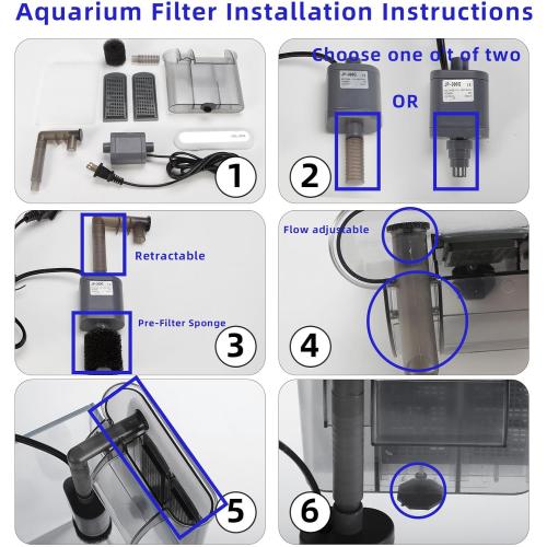 Vimvins 5 Gallon Glass Small Fish Tank with Filter Light and Lid, Betta Aquarium Starter Kits
