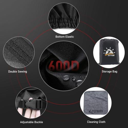 Size 62x54x46 Riding Lawn Mower Cover - Lawn Tractor Covers Waterproof & Heavy Duty, 600D Outdoor Mower Cover Universal fit with Storage Bag for John Deere, EGO, Toro, Craftsman, Husqvarna, Honda and More