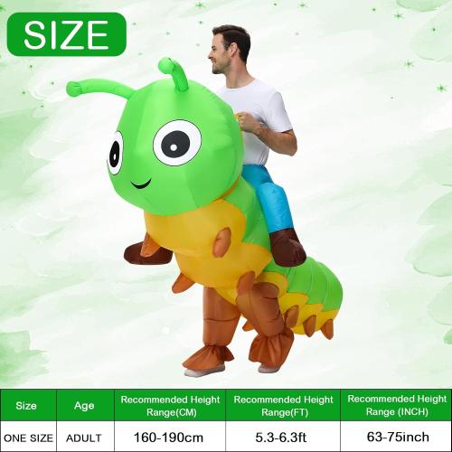 Inflatable Costume For Adults,Inflatable Caterpillar Riding Costume,Halloween Blow up Costume for Women Men Cosplay Parties