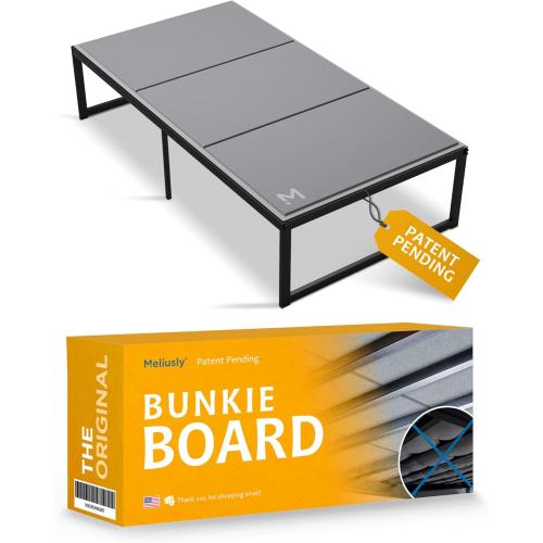 Meliusly Heavy Duty 10mm Bunkie Board Twin XL Size (38x79'') Patent Pending Low Profile Bed Board Design - Breathable, Noise Minimizing, Moisture Resistant Bunkieboards, Low Profile Bed Support