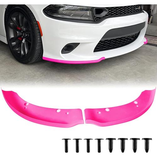 Front Bumper Lip Splitter Protector, Dodge Front Splitter Dedicated to 2015-2023 Dodge Charger SRT 392/Scat Pack/RT Scat Pack 2019-2023 Charger GT/RT (Pink)