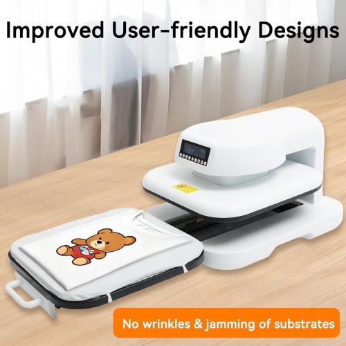 Auto Heat Press, 15 x 15 inch Heat Press Machine for T Shirts with Adjustable Pressure and Auto Release,Digital Display, Rapid Heating, Higher Heating Height, Heat Transfer Projects, White