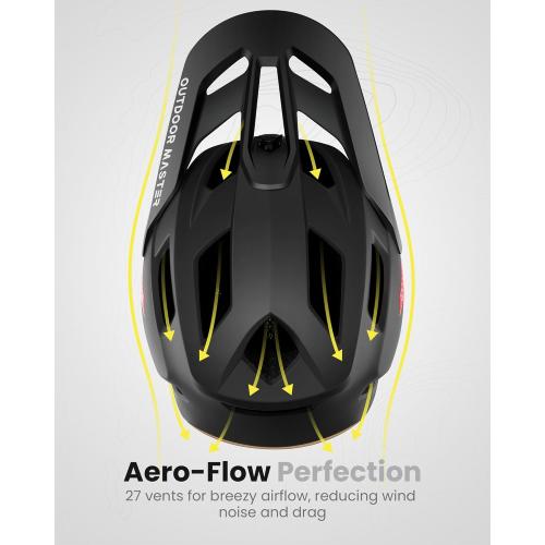 Size small OutdoorMaster MIPS Full Face Mountain Bike Helmet for Men & Women - Two Removable Chin Pad, Ventilation Lightweight - Racing Downhill DH BMX MTB Helmet