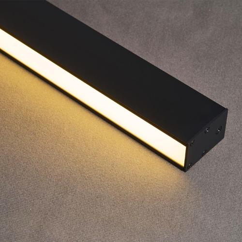 Black ceiling light LED, modern and simple, long strip ceiling surface installation, suitable for living room, bedroom, corridor and kitchen, remote control to switch color and brightness, 23.6 inches