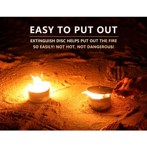 Portable Campfire, Holder and Extinguish Included, Reusable Fire Pit for Camping, Smores, Picnics - Made with Recycled Soy Wax Up to 3-5 Hours Burn Time - Tabletop Fireplace, Emergency Heat - 6 Pack