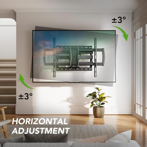 Full Motion TV Wall Mount Bracket for Most 32-85 inch TVs,TV Mount with Dual Articulating Arms,Tilt/Swivel/Extension/Leveling,Fits 8” 12” 16 Studs,Max VESA 600x400mm, Holds up to 132lbs