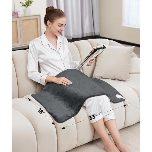 VITANEST Heating Pad for Back Pain Relief Extra Large Heating Pad for Period Cramps 18 x 33 Hot Pad for Arms, Abdomen, Shoulder, Knee 3 Heat Settings and 2H Auto-Off, Gifts for Women and Men, Gray