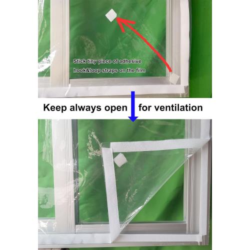 Adjustable Window Insulation Kit 47inX63in(120X160cm) for Winter Keep Cold Out,cuttable Transparent Film 180㎛ Thickness,Easy to Open for Ventilation,Reusable Plastic Window wrap