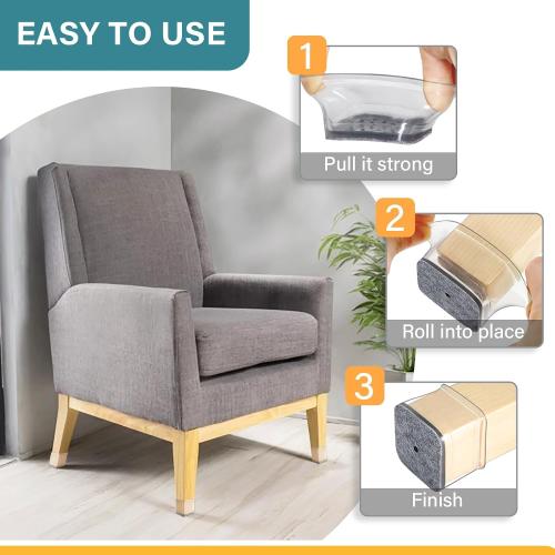 Ansible 24 Pcs Chair Leg Floor Protectors Square