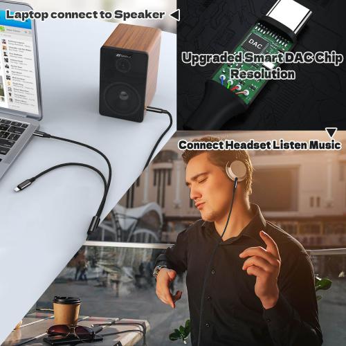 Aux Audio Cable for iPhone, 2 in 1 USB C to 3.5mm Aux Audio Lightning to 3.5mm Audio Cable Fit with iPhone 16 15 Plus/14/13/12/11/XR, Galaxy S24/S23/S22, Pixel 8/7/6/5, iPad to Car Stereo Speaker 4FT