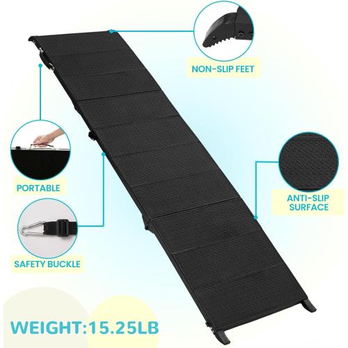 71 Long Dog Ramp for Car, Folding Pet Ramps for Large Dogs with Non-Slip Surface,Portable Dog Car Ramp for Car SUV & Truck Up to 350LBS