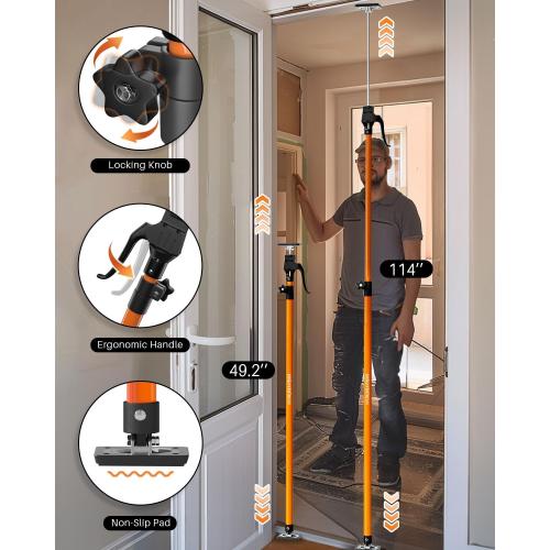 HOLOTHURIAN Cabinet Jack Support Pole, 49.2-114.2 inches Third Hand Tools Adjustable Support Pole, 3rd Hand Support System for Upper Cabinet Installation, 154 LB Capacity, 4-Pack