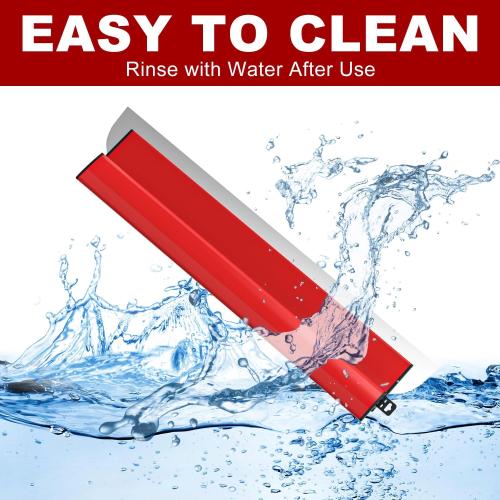 Red 24 Inch Drywall Skimming Blade, Replaceable 0.35mm Stainless Steel Blade, Drywall Trowel for Gyprock, Drywall and Wall-Boardrd, Ergonomically Designed Grip