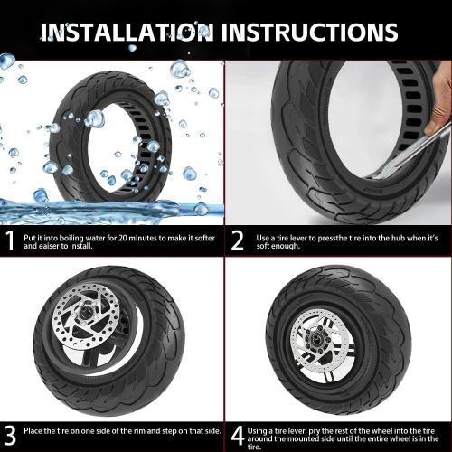 10x2.125 Solid Tire, 10 inch Tires Replacement, Tubeless Tyre for Segway Ninebot F20/F25/F30/F40/F65/D18W/D28U/D38U Gotrax G4/XR/V2 Hiboy S2 Pro Electric Scooter (2 Pack)