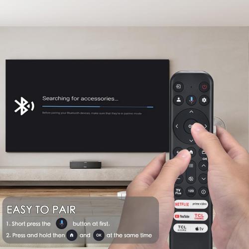 for TCL Google TV Remote, RC813 for Voice Replacement Control,for Android Mini-LED QLED 4K UHD Smart Television, with 6 Shortcut Buttons for NEIFLX/Prime/YouTube/TCL/Apple TV Buttons