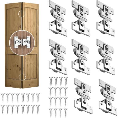 Bifold Door Hinges-Soft Close,180° Folding Concealed Hinge for Cabinets