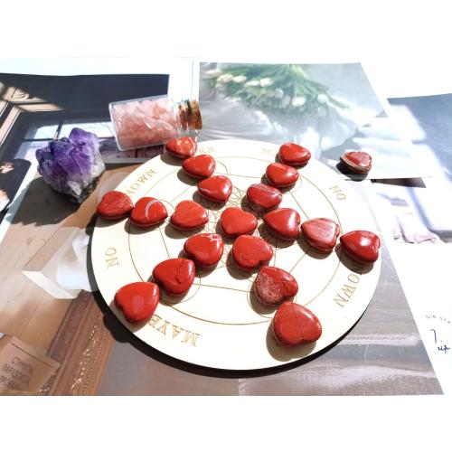 QINJIEJIE 20PCS Red Jasper Heart Stones Crystals Bulk Love Shaped Worry Stone Heart Rock Pocket Polished Palm Gems Crystal Reiki Balancing Wholesale Carved Stone Decor Gift