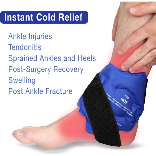 Fittest Pro Ankle Ice Pack Wrap for Swelling, Ice Pack for Injuires Reusable Cold Pack Wrap Hot Cold Therapy Ankle Ice Wrap for Sprained Ankles, Achilles Tendonitis