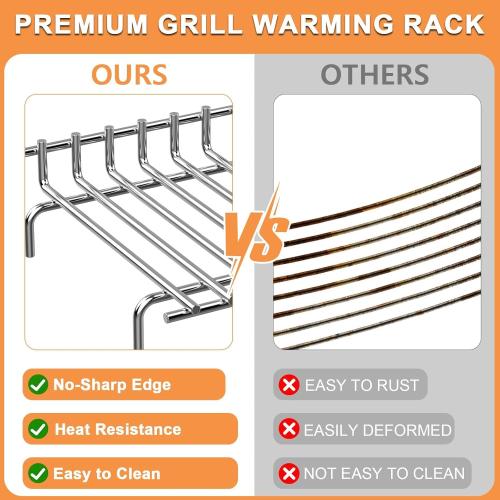 Grill Warming Rack for Home Depot Nexgrill 720-0830H Replacement Parts, Upper Rack for Nexgrill Replacement Parts 4 Burner Grills, Stainless Steel Warmer/Cooling Rack for Nexgrill Accessories