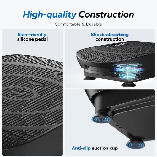 MERACH Vibration Plate Exercise Machine, Whole Body Workout Equipment for Women, Bluetooth and Silicone Pedal, Vibration Plate with Auto Mode, Vibrate Fitness Platform for Home