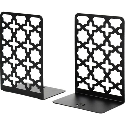 CNK Book Ends Bookends for Decorative Books Holder Bookend Shelves End Hold Heavy Duty Holders Stoppers Metal Stopper Cute Boho Bookshelf Holds Cookbook Office Home Set of 2 Bookends Pair Black